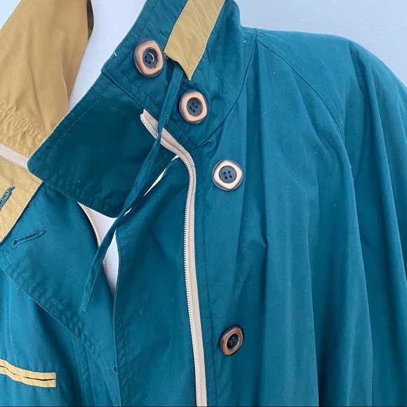 Green/ Dark Teal oversized french coat - Picture 4 of 9